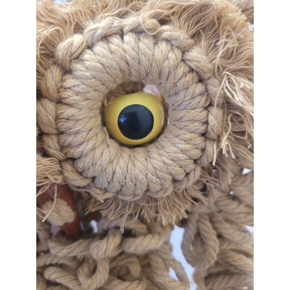 Vtg 70s Jute Wood Handmade Yarn Macramé Owl Hanging Boho Hippie Home Decor Retro - Picture 5 of 7